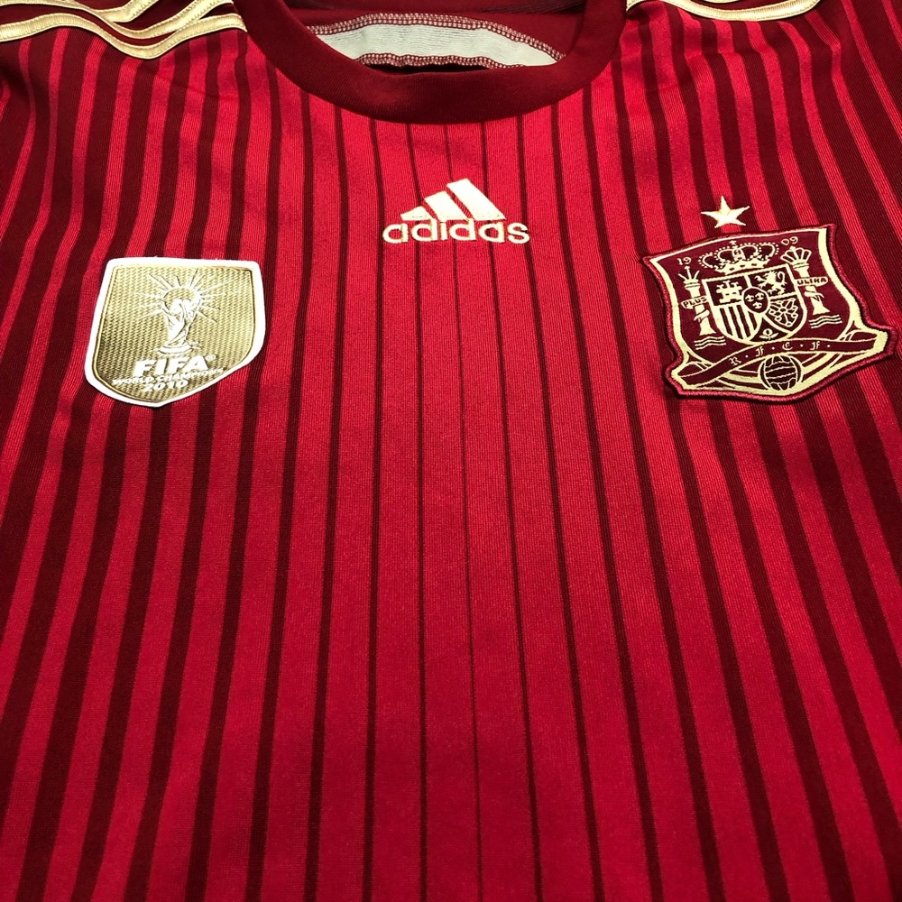 Spain Team World Cup 2014 2015 Home Football Shirt Soccer Jersey Adidas Men Sz M - Picture 4 of 16